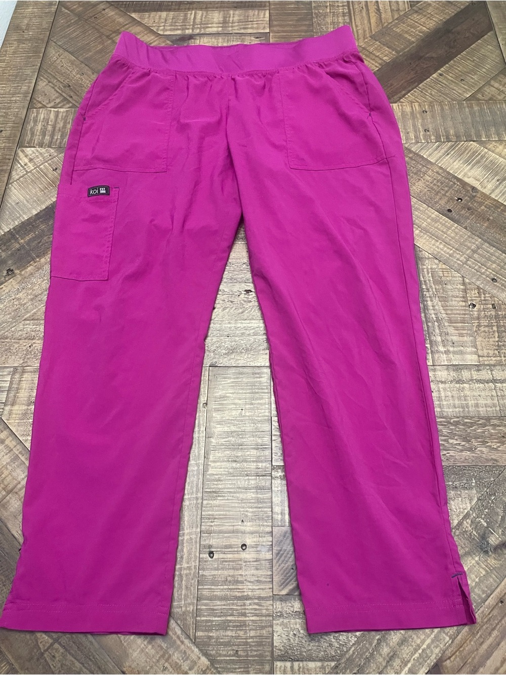 koi Basics 732 Laurie Petite Cargo Scrub Pants Magenta Pink XL P